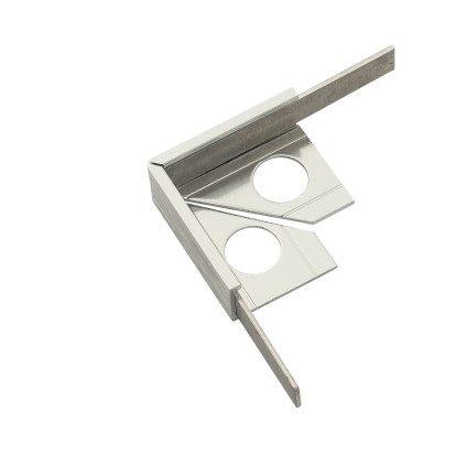 Beava Classic L-Shaped Corners Brushed Silver (Pack of 2)